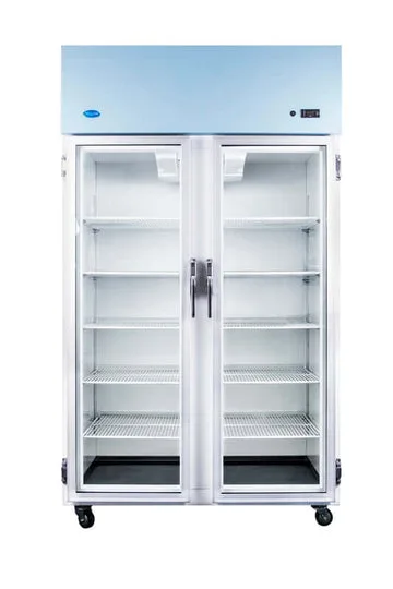 Nuline Refrigeration NLMF1400/2 2 Glass Door Top Mount Laboratory Fan Forced Freezer With Digital Control - 1480 x 830 x 2050mm