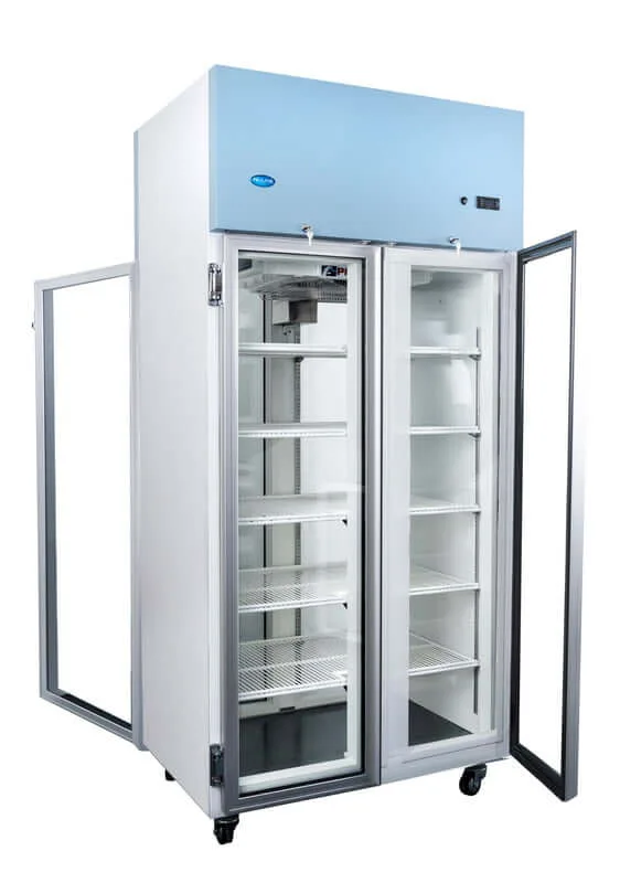 Nuline Refrigeration NLM 1000/2 Nlm 1000 2 2 E Glass Door Top Mount Laboratory Fridge With Digital Control - 1200 x 700 x 2100mm