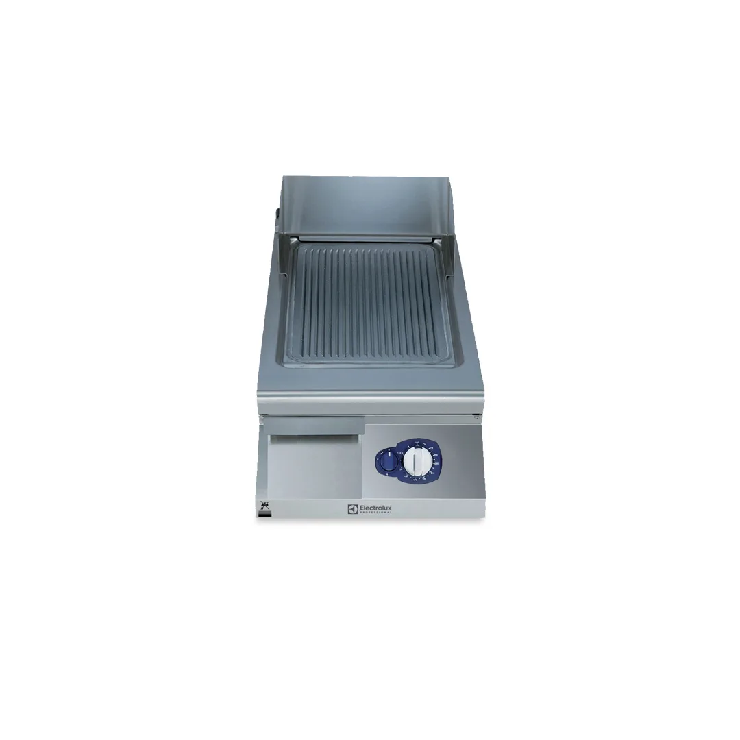 Electrolux Professional 391354 Modular Cooking Range Line 900Xp 400Mm Gas Fry Top Ribbed Brushed Chrome Plate - 400 x 900 x 250mm