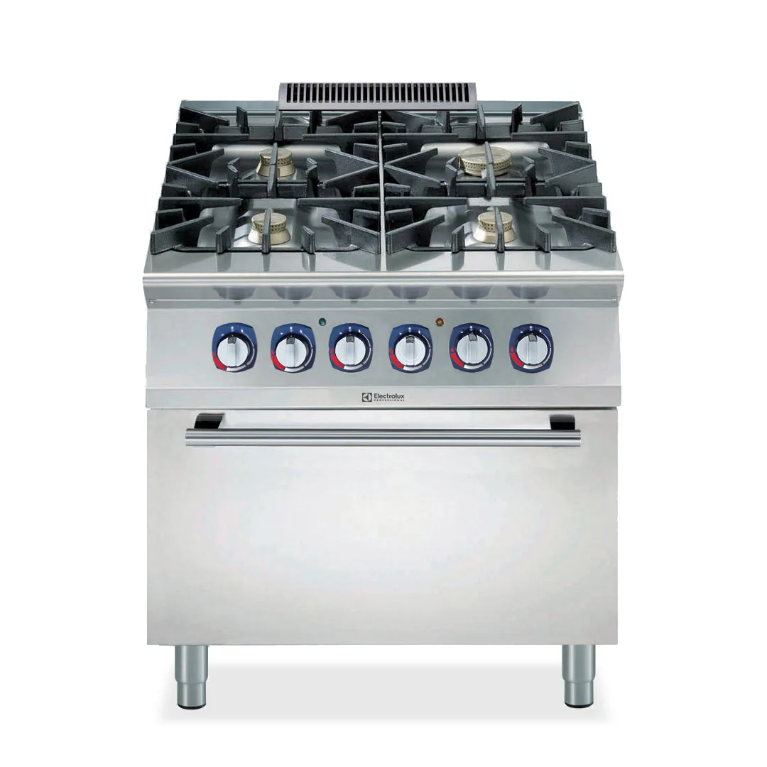 Electrolux Professional 391260 Modular Cooking Range Line 900Xp 4 Burner Gas Range 10 Kw On Oven - 800 x 900 x 850mm