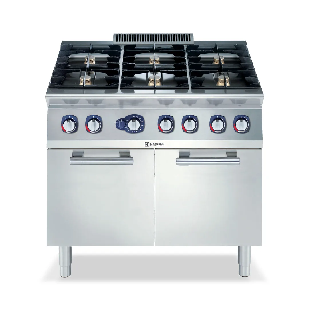 Electrolux Professional 371216 Modular Cooking Range Line 700Xp 6 Burner Gas Range On Large Gas Oven - 770 x 910 x 980mm
