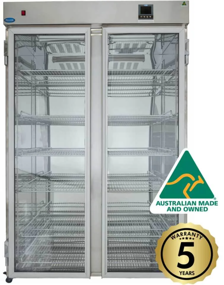 Nuline Refrigeration Li1100 2 Glass Door Upright Fan Forced Laboratory Incubator With Microprocessor Control - 1200 x 700 x 1880mm