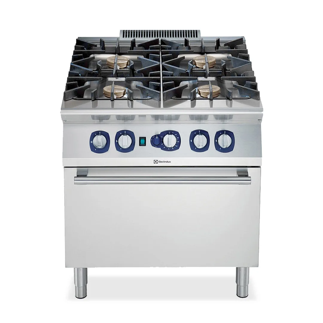 Electrolux Professional 391261 Modular Cooking Range Line 900Xp 4 Burner Gas Range On Electric Oven - 800 x 900 x 850mm
