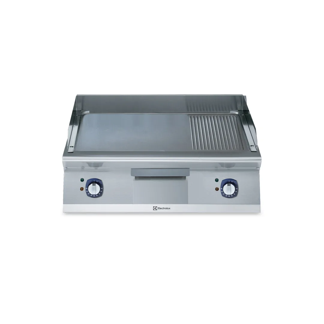 Electrolux Professional 371347 Modular Cooking Range Line 700Xp 800Mm Electric Fry Top Smooth And Ribbed Brushed Chrome Plate - 770 x 810 x 430mm