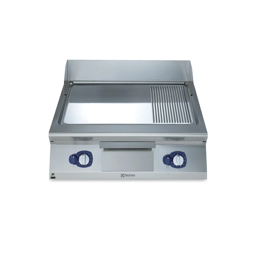 Electrolux Professional 391055 Modular Cooking Range Line 900Xp Full Module Gas Fry Top Smooth And Ribbed Polished Chrome Plate - 960 x 810 x 480mm