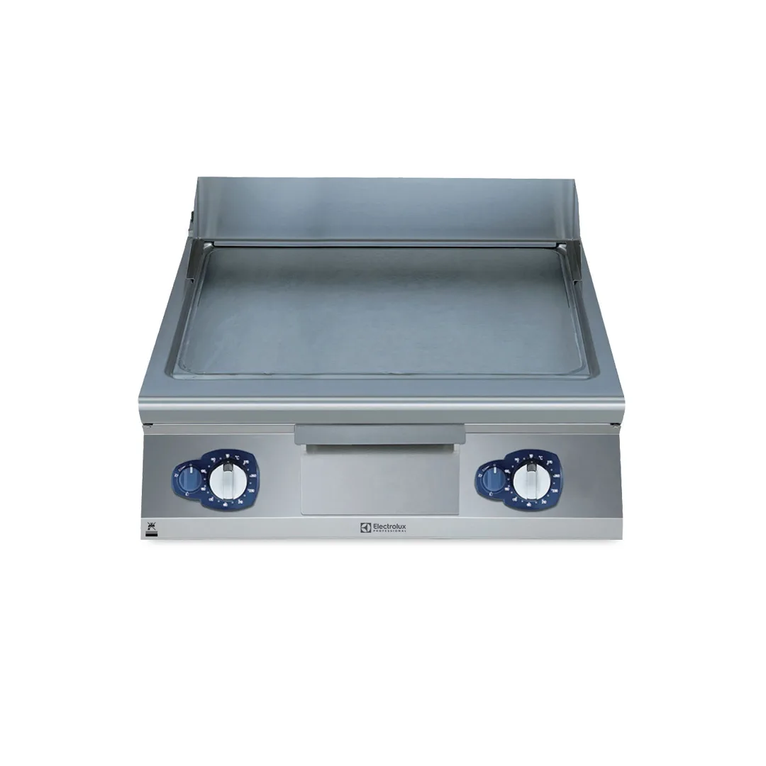 Electrolux Professional 391401 Modular Cooking Range Line 900Xp 800Mm Gas Fry Top Smooth Brushed Chrome Plate - 960 x 810 x 480mm