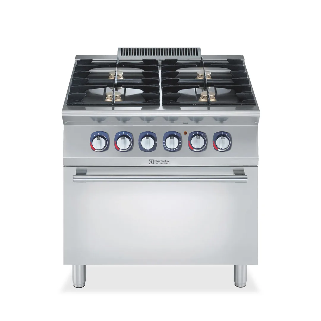 Electrolux Professional 371169 Modular Cooking Range Line 700Xp 4 Burner Gas Range On Electric Oven - 800 x 700 x 850mm