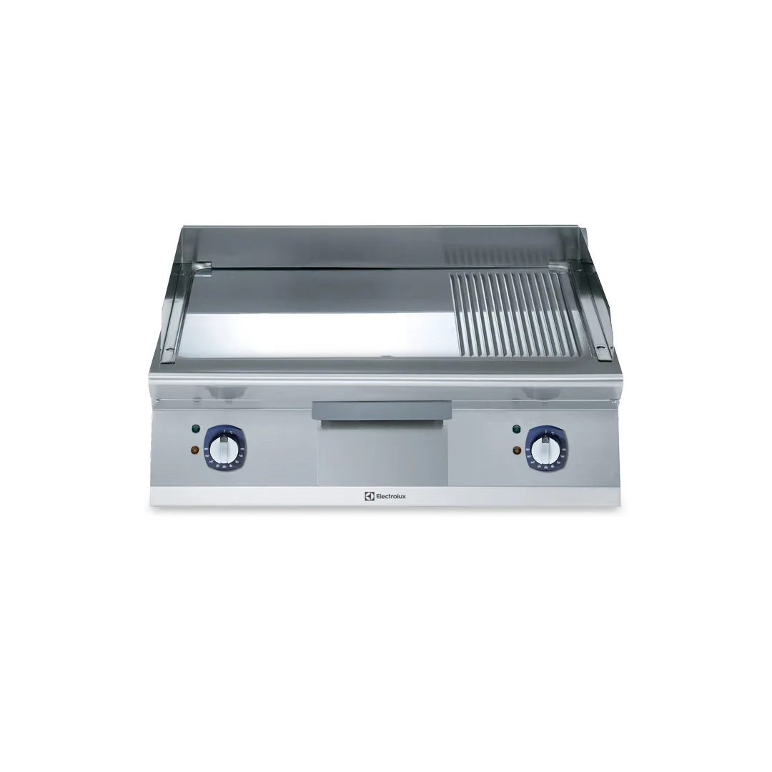 Electrolux Professional 371197 Modular Cooking Range Line 700Xp 800Mm Electric Fry Top Smooth And Ribbed Polished Chrome Plate - 770 x 810 x 420mm