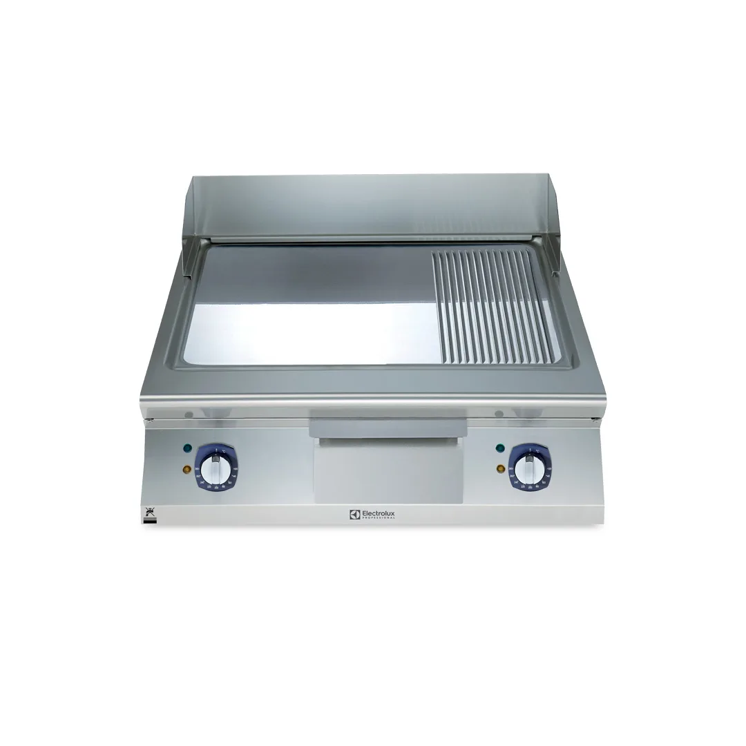 Electrolux Professional 391074 Modular Cooking Range Line 900Xp Full Module Electric Fry Top Smooth And Ribbed Polished Chrome Plate - 970 x 810 x 440mm